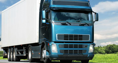 Transpirenaica camión de color azul